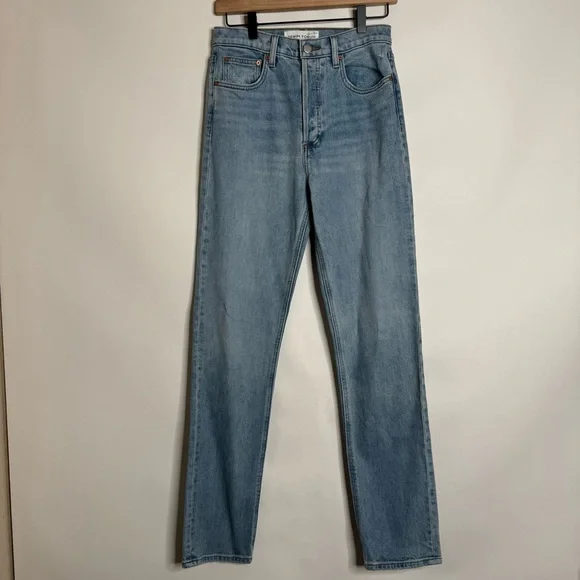 Aritzia Denim Forum THE YOKO HIGH RISE SLIM 30L Jean size 27 - Picture 3 of 12